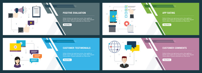 Positive evaluation, app rating and customer testimonials.