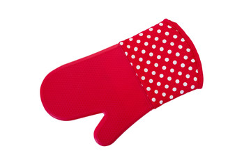 Red oven protective glove.