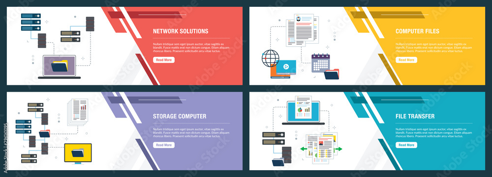 Poster network solutions, computer files, storage computer and file transfer