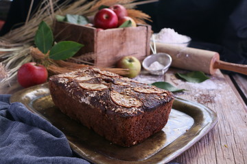 Apple Bread on wooden table