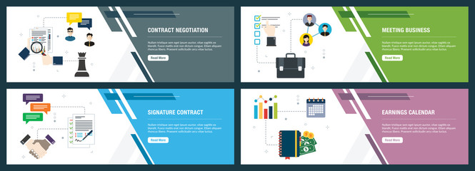 Contract negotitation, meeting business,  signature contract, earnings calendar.