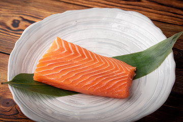 japanese raw sashimi salmon block