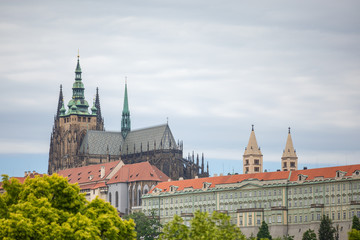View of old town and Prague castle, Czech Republic