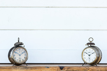 Detail old alarm clocks