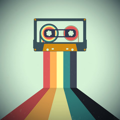 Cassettes music retro style. Vector illustration - obrazy, fototapety, plakaty