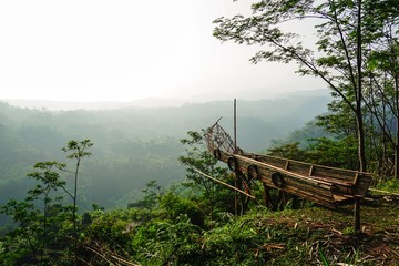 Fototapeta na wymiar Scenic Hill Tour with beautiful scenery in Bogor, West Java, Indonesia