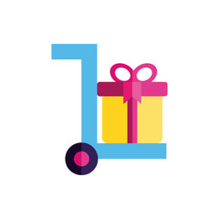 Happy birthday gift icon flat vector design