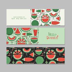 Banners design. Watermelon background