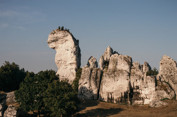 Ogrodzieniec castle Poland beautifull view from the front side 