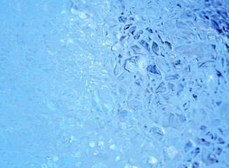 Beautiful ice texture with frozen pattern