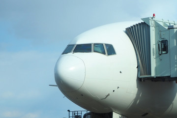 cockpit of a passenger plane and terap