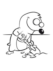 Maulwurf erde Maulwurfhügel witzig schaufel graben spass garten süss niedlich tier erdhaufen cartoon einfarbig