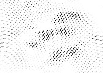 Abstract halftone wave dotted background. Halftone twisted grunge pattern, dot, circle.  Vector modern optical halftone pop art texture for poster, business card, cover, label mock-up, sticker layout