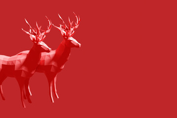 couple of deer male deer christmas motive 3d render