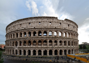 Fototapeta na wymiar elevation of the facade of the Roman Coliseum