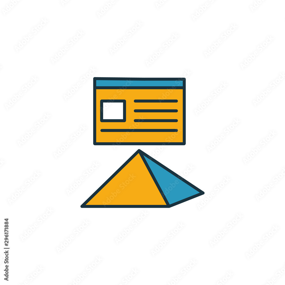 Poster cornerstone content icon set. four elements in diferent styles from content icons collection. creati