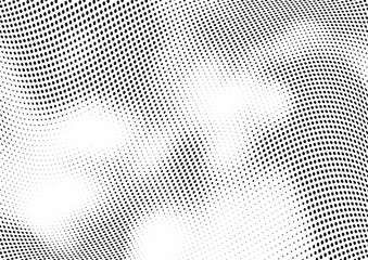 Abstract halftone wave dotted background. Futuristic twisted grunge pattern, dot, circles.  Vector modern optical pop art texture for posters, business cards, cover, labels mock-up, stickers layout