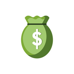 Isolated money bag icon flat vector design