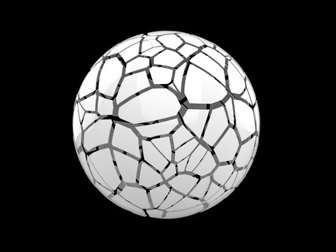White sphere shattered into hundred pieces © Dimitrius