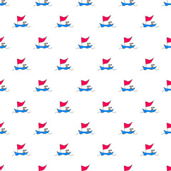 Seamless pattern with sailboats and sailors