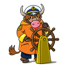 Yak yachtsman ABC for kids. Alphabet Y