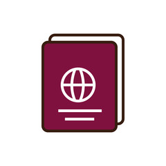 Isolated passport line and fill vector design