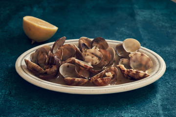 clams on a plate very delicious