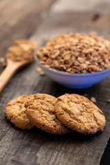 Cookies with whole grain oatmeal.