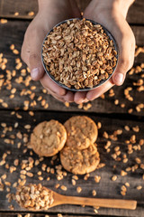 Cookies with whole grain oatmeal.