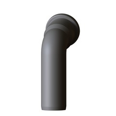 Plastic sewer pipe grey on white background, isolated. 3D rendering of excellent quality in high resolution. It can be enlarged and used as a background or texture.