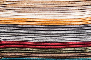 Stack of various textile materials