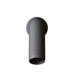 Plastic sewer pipe grey on white background, isolated. 3D rendering of excellent quality in high resolution. It can be enlarged and used as a background or texture.