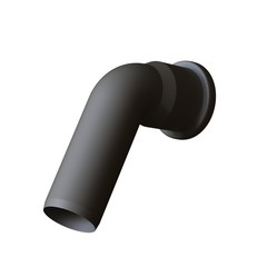 Plastic sewer pipe grey on white background, isolated. 3D rendering of excellent quality in high resolution. It can be enlarged and used as a background or texture.