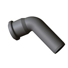 Plastic sewer pipe grey on white background, isolated. 3D rendering of excellent quality in high resolution. It can be enlarged and used as a background or texture.