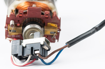 Electric motor isolated on white background
