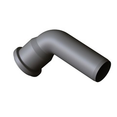 Plastic sewer pipe grey on white background, isolated. 3D rendering of excellent quality in high resolution. It can be enlarged and used as a background or texture.