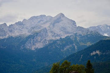 Panoramic view of blue mountains