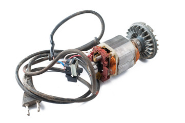 Electric motor isolated on white background