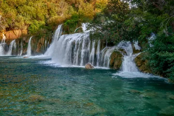 Fotobehang Croatia, Krka national park, and waterfalls  © janmiko