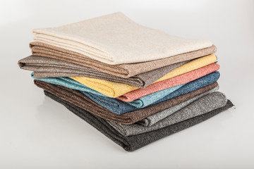 Stack of various textile materials