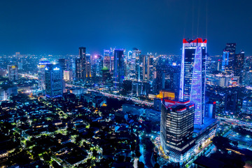 Exotic Jakarta city with night lights