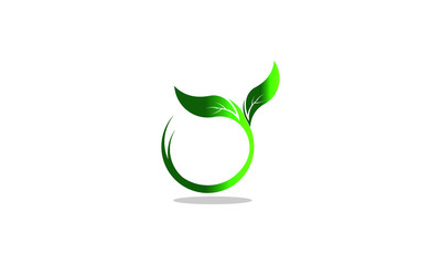 Green eco leaves logo vector illustration