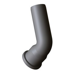 Plastic sewer pipe grey on white background, isolated. 3D rendering of excellent quality in high resolution. It can be enlarged and used as a background or texture.