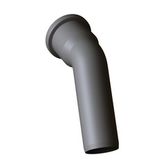 Plastic sewer pipe grey on white background, isolated. 3D rendering of excellent quality in high resolution. It can be enlarged and used as a background or texture.