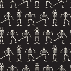 Dancing Skeletons Seamless Pattern
