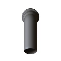 Plastic sewer pipe grey on white background, isolated. 3D rendering of excellent quality in high resolution. It can be enlarged and used as a background or texture.