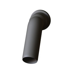 Plastic sewer pipe grey on white background, isolated. 3D rendering of excellent quality in high resolution. It can be enlarged and used as a background or texture.