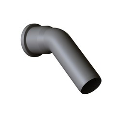 Plastic sewer pipe grey on white background, isolated. 3D rendering of excellent quality in high resolution. It can be enlarged and used as a background or texture.