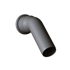 Plastic sewer pipe grey on white background, isolated. 3D rendering of excellent quality in high resolution. It can be enlarged and used as a background or texture.