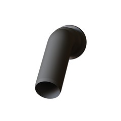 Plastic sewer pipe grey on white background, isolated. 3D rendering of excellent quality in high resolution. It can be enlarged and used as a background or texture.